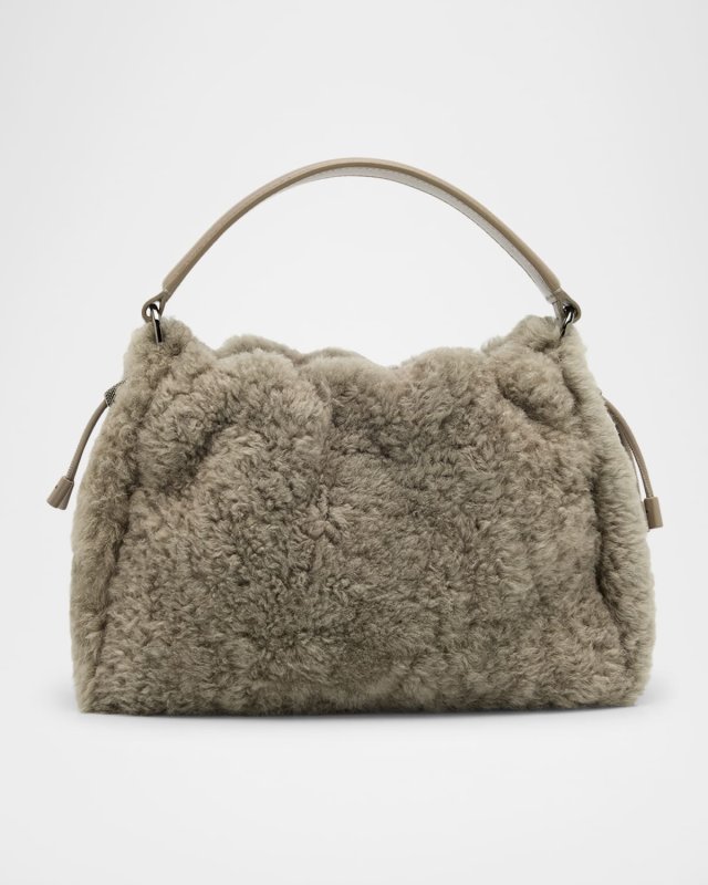 Small Shearling Bucket Bag